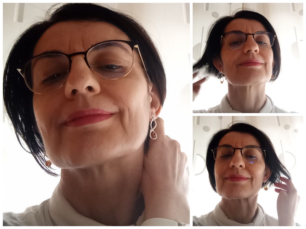 Orecchini d’ambra pendenti a spirale, luminosità e movimento